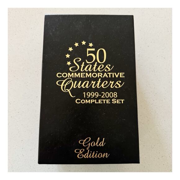 50 States Commemorative Quarters 1999-2008 - Complete Set - GOLD EDITION - Picture 1 of 3